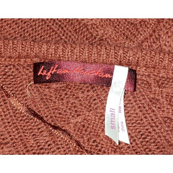 Left on Houston Rust Sweater Sz S Oversized Geometric Knit Retro Boho Cozycore - Picture 4 of 8